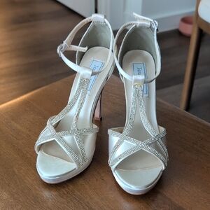Touch Ups Cream Strappy Heels